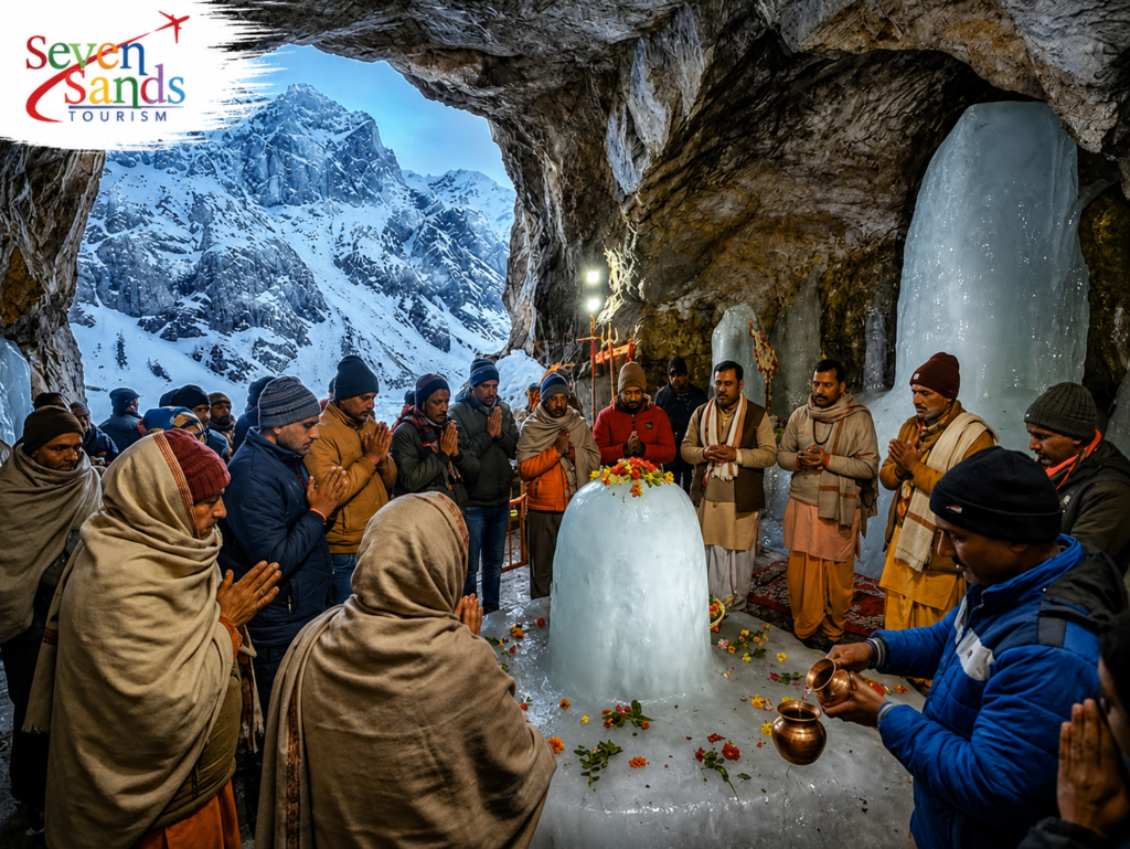 Amarnath Cave Temple, Jammu & Kashmir with seven sands tourism