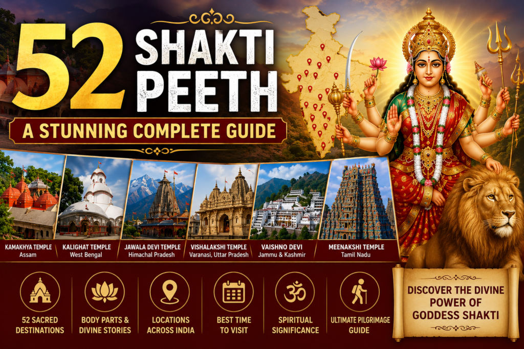 Complete List of 52 Shakti Peethas images with seven sands tourism