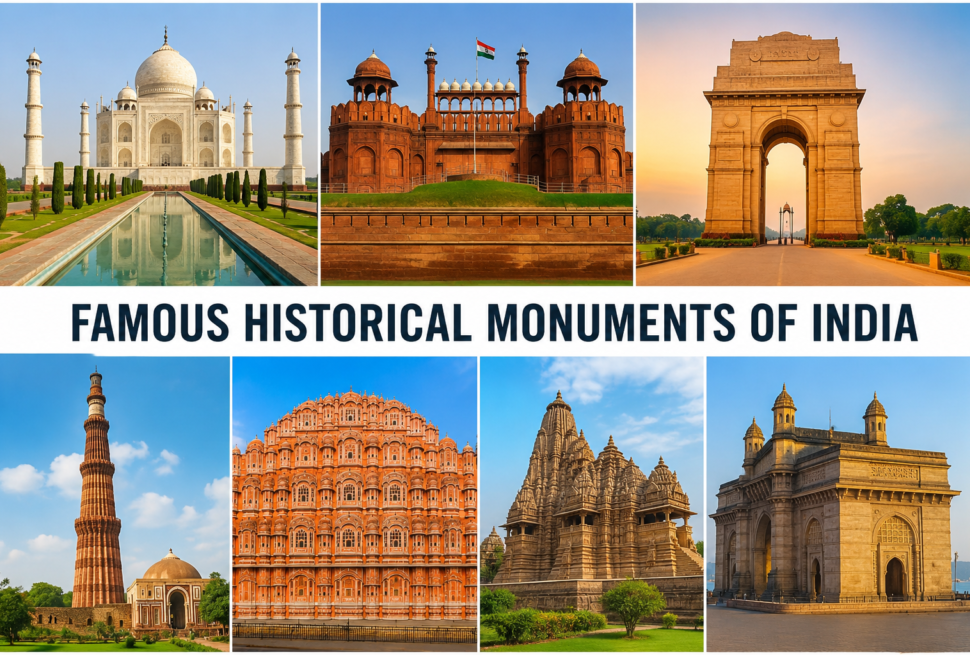 Famous Historical Monuments of India with Pictures with seven sands tourism