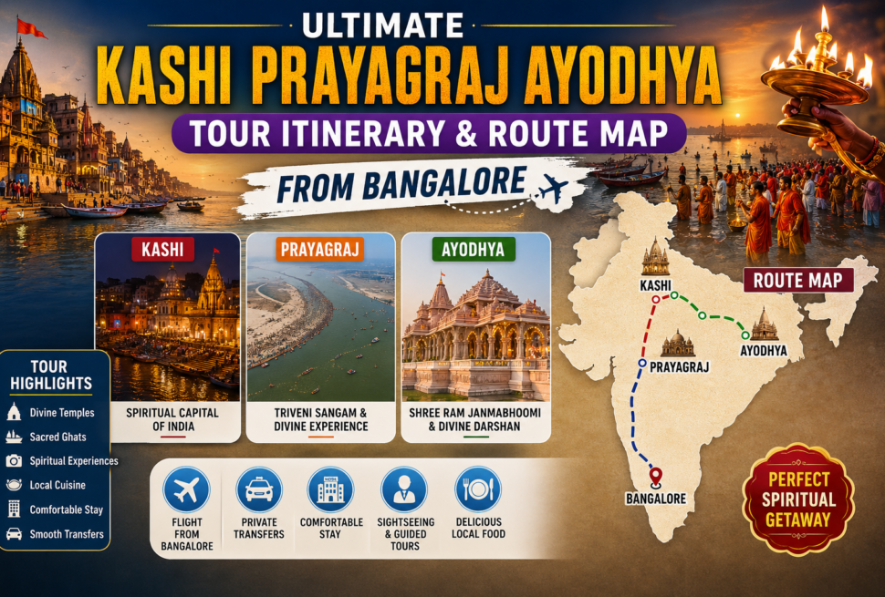 Ultimate Kashi Prayagraj Ayodhya Tour Itinerary & Route Map from bangalore